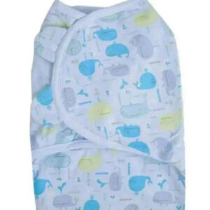 SwaddleMe Baby Whale Print One Piece - Blue and Yellow